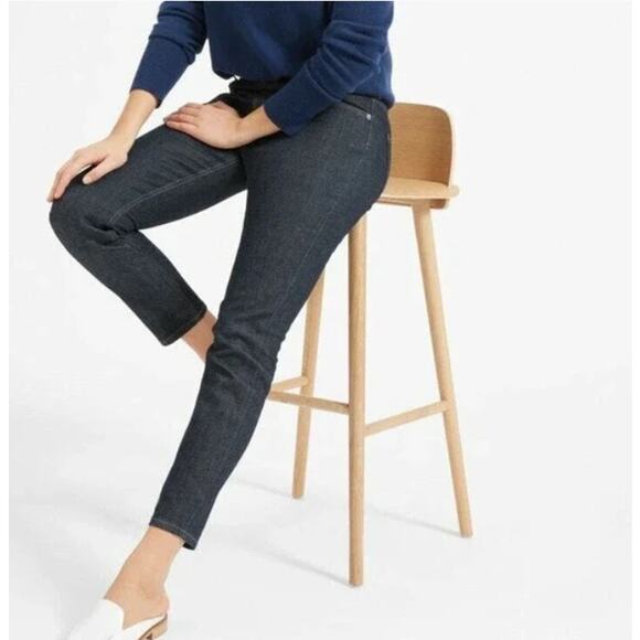EVERLANE The Mid-Rise Skinny Ankle Jeans Slim Fit Denim Dark Indigo Wash Size 25 - Picture 3 of 7